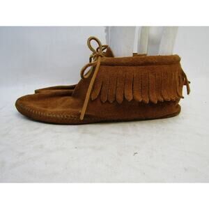 Minnetonka Womens Size 11 Brown Suede Fringe Ankle Fashion Boots Bootie